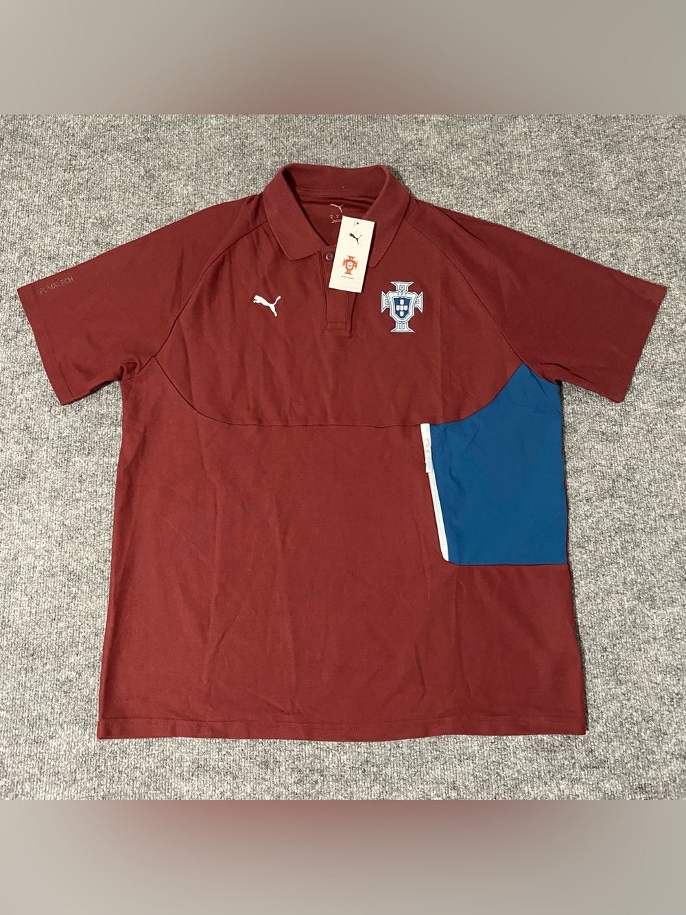 Puma Portugal National Team PumaTech Zip Pocket Polo Mens XL NWT
